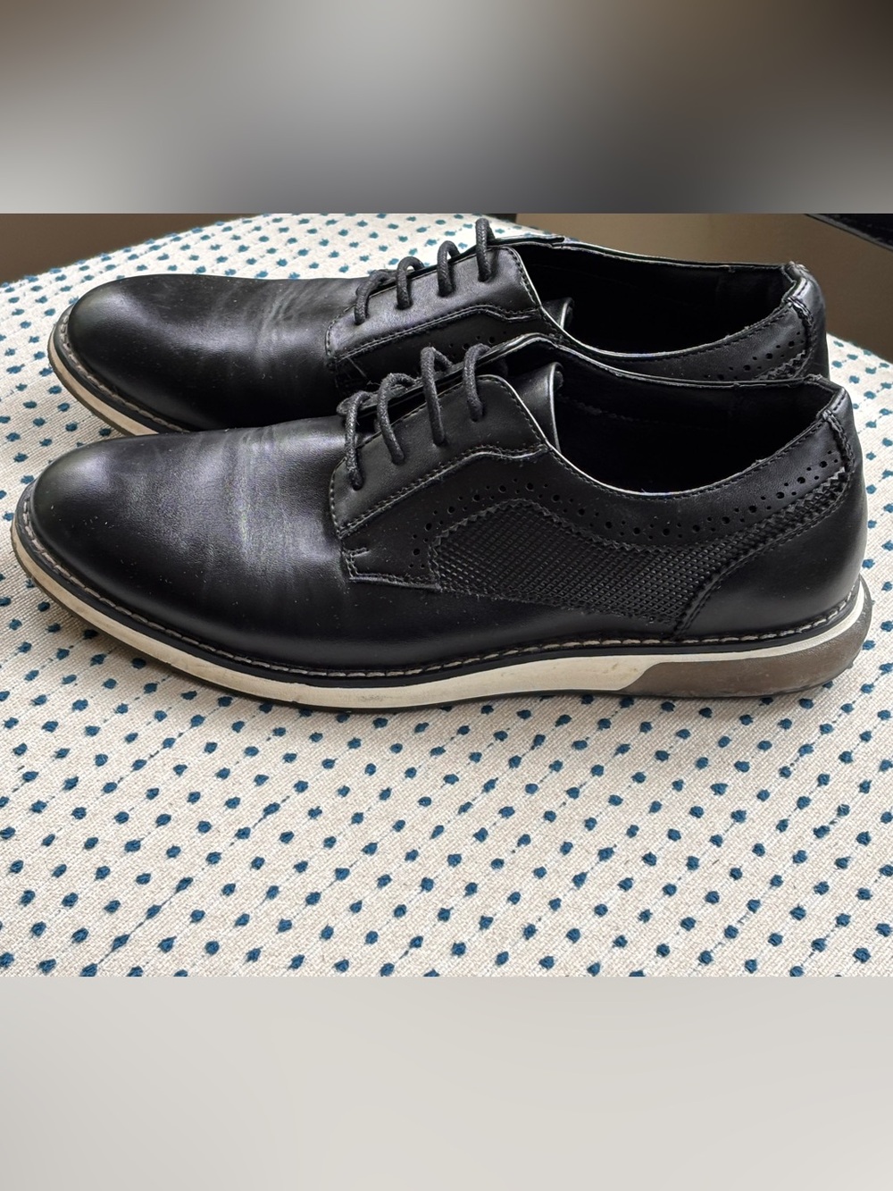 Classic Black Derby Lace-Up with Contrast Sole